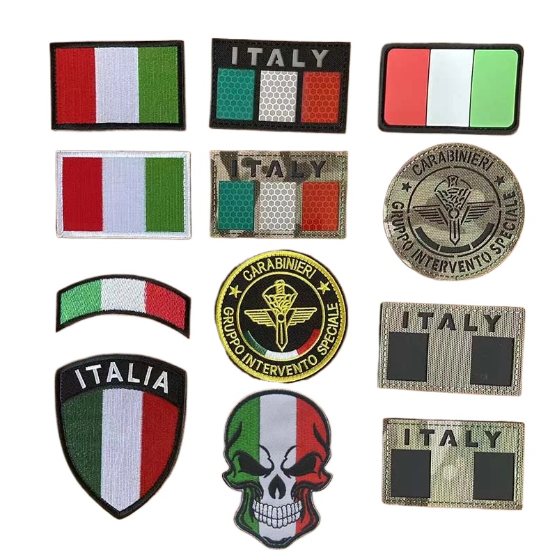 Urban Backpack Tactical - Patch Bordir Lambang Bendera Italia, Stiker